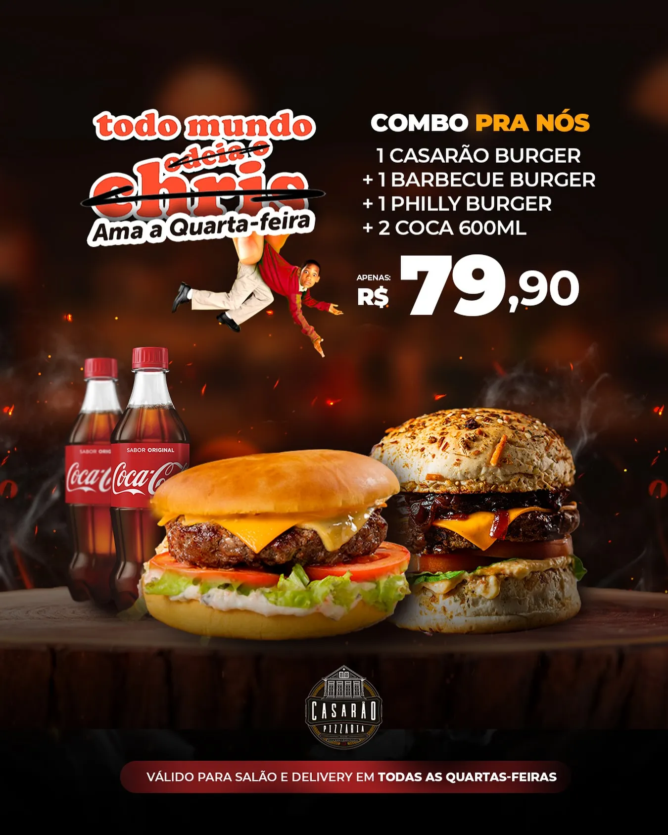 Promoção de lanche na quarta-feira — Casarão Pizzaria